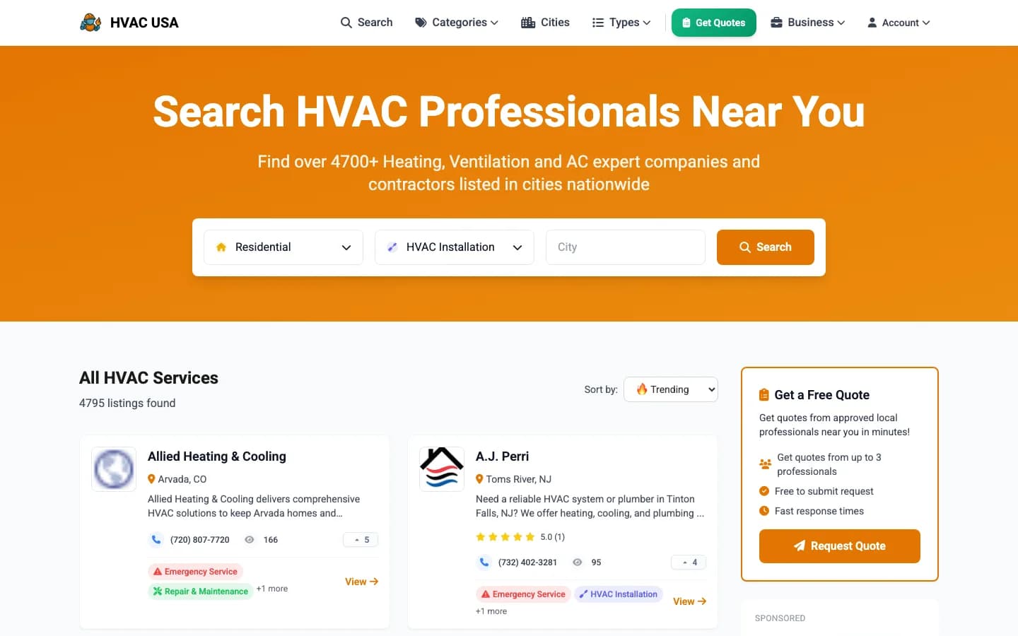 HVAC USA screenshot
