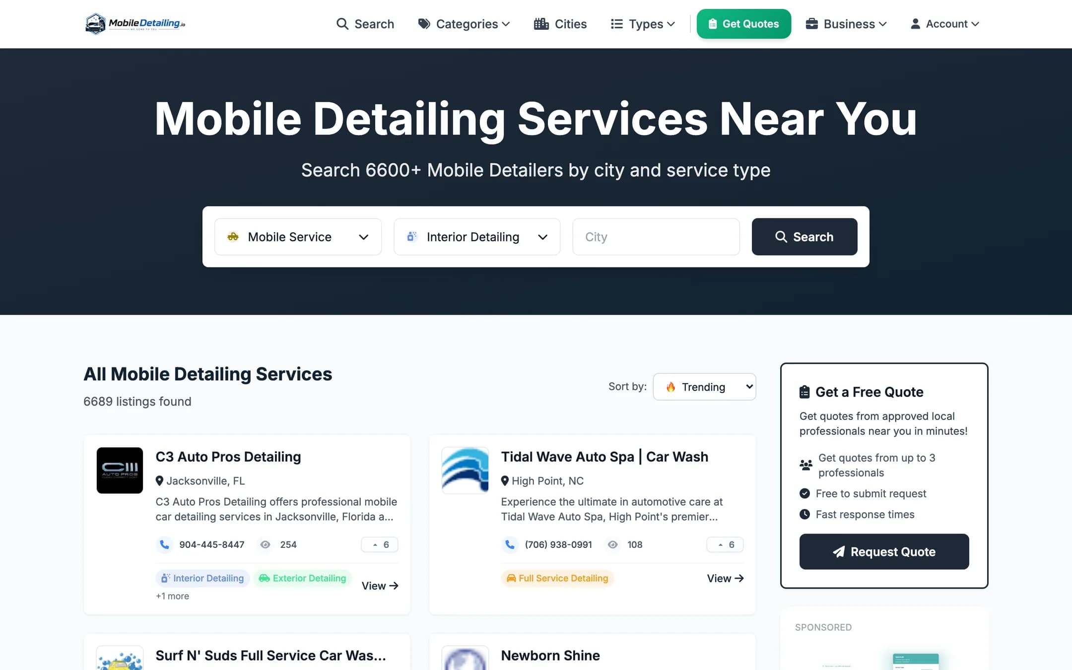 MobileDetailing.io screenshot
