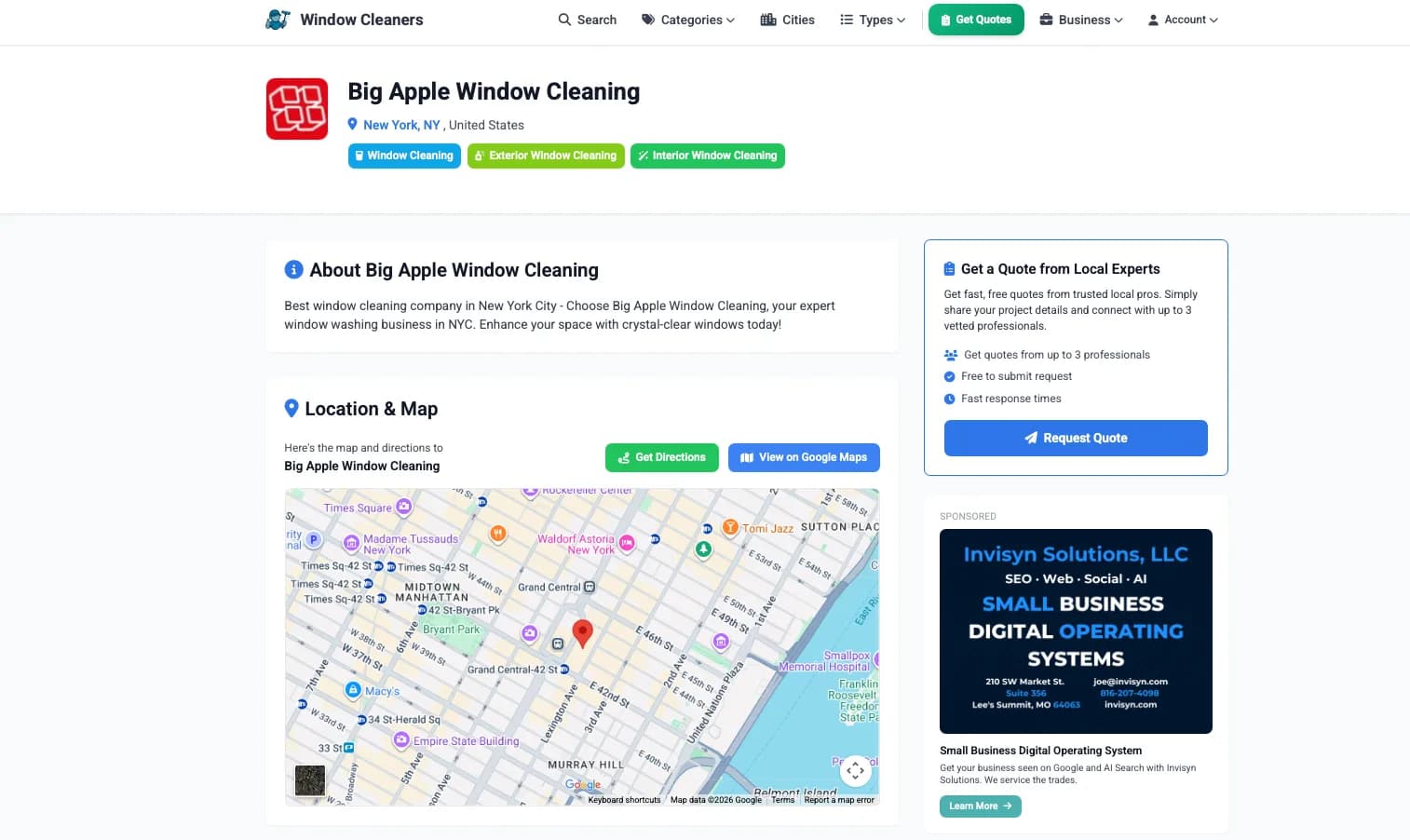 WindowCleaners.io screenshot